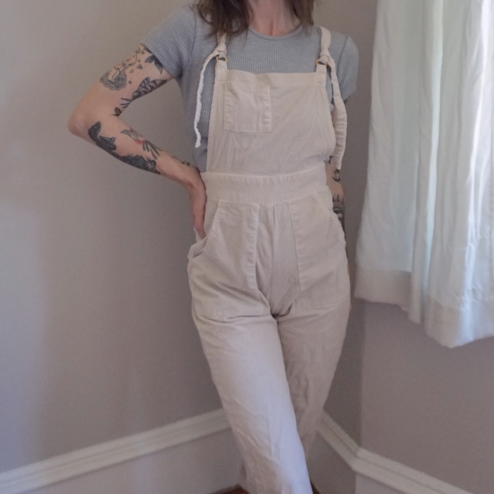 Cameo cropped  corduroy overalls